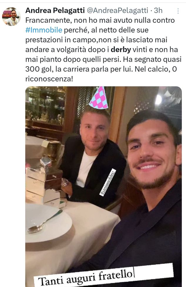 Immobile, il derby con Lorenzo Pellegrini: “Prima ci vedevamo di più…”- immagine 2