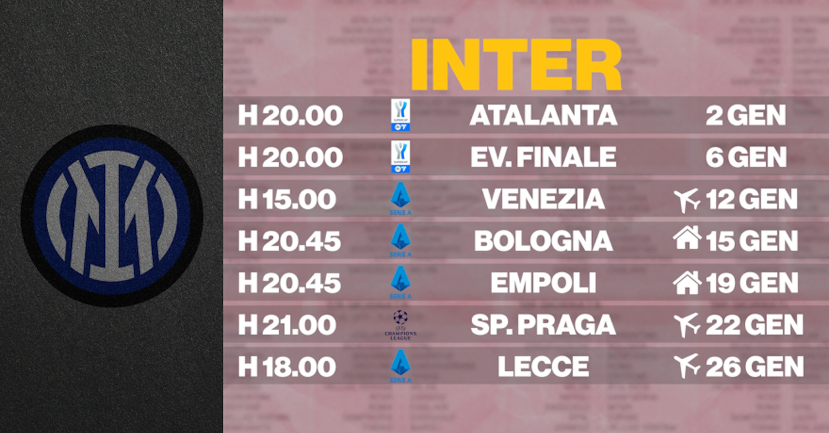 Calendario Inter 2025: gennaio tranquillo, febbraio fa paura | VIDEO