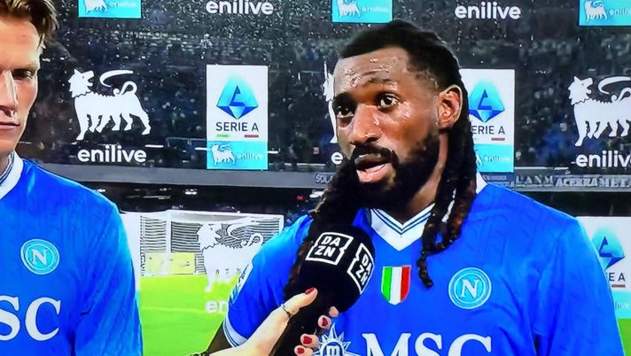 Felicità che fuoriesce da tutti i pori per Anguissa post-vittoria con l'Inter: l'intervista del centrocampista del Napoli a Dazn. anguissa napoli inter