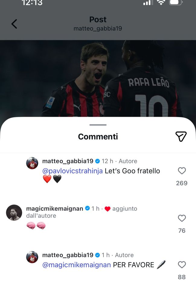 social-matteo-gabbia-a-mike-maignan-firma