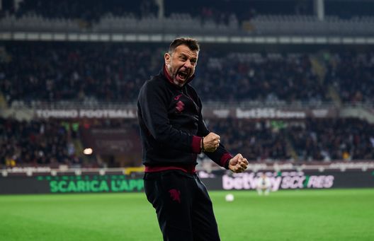 TURIN, ITALY - MARCH 13: Coach Roberto D'Aversa celebrates the goal during the Serie A match between Torino FC and Parma Calcio 1913 at Stadio Olimpico di Torino on March 13, 2026 in Turin, Italy. (Photo by Torino FC/Getty Images) Torino, D’Aversa fa due su due in casa: quattro gol in 90′ mancavano dal 2022- immagine 2