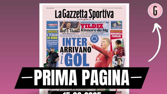Prima Pagina Gazzetta dello Sport 15 giugno