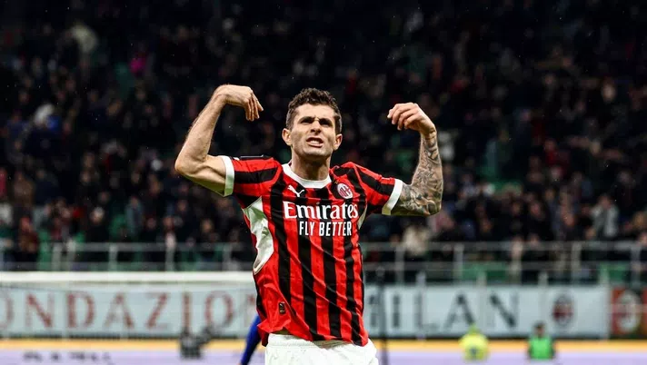 esultanza gol Christian Pulisic AC Milan Milan-Como 2-1 Serie A 2024-2025