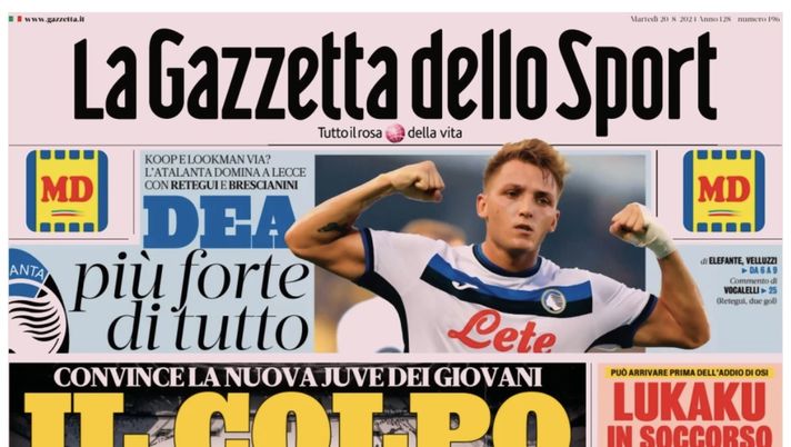 PRIMA PAGINA GAZZETTA DELLO SPORT OGGI: “Lukaku in soccorso di Conte” - immagine 1