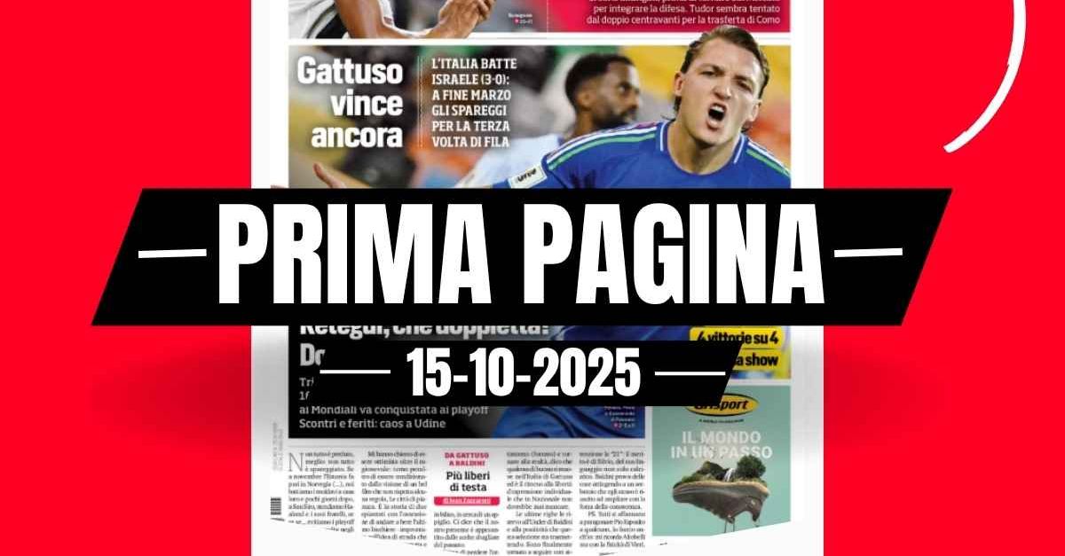 Prima pagina Corriere dello Sport: “L’Under 21 vola. Camarda show” Prima pagina Corriere dello Sport: “L’Under 21 vola. Camarda show”