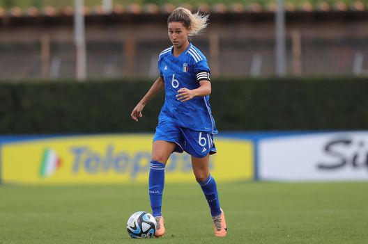 FLORENCE, ITALY - SEPTEMBER 21: Emma Severini of Italy Women U23 in action during the international friendly match between Italy U23 Women and Netherlands U23 Women at Centro Tecnico Federale di Coverciano on September 21, 2023 in Florence, Italy. (Photo by Gabriele Maltinti/Getty Images) severini