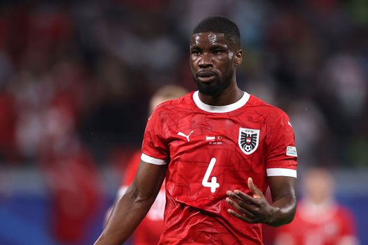 LEIPZIG, GERMANY - JULY 02: Kevin Danso of Austria reacts during the UEFA EURO 2024 round of 16 match between Austria and Turkiye at Football Stadium Leipzig on July 02, 2024 in Leipzig, Germany. (Photo by Alex Grimm/Getty Images)