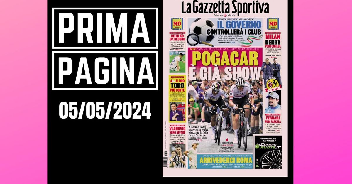 Prima pagina Gazzetta dello Sport: “Milan, derby portoghese in panchina”