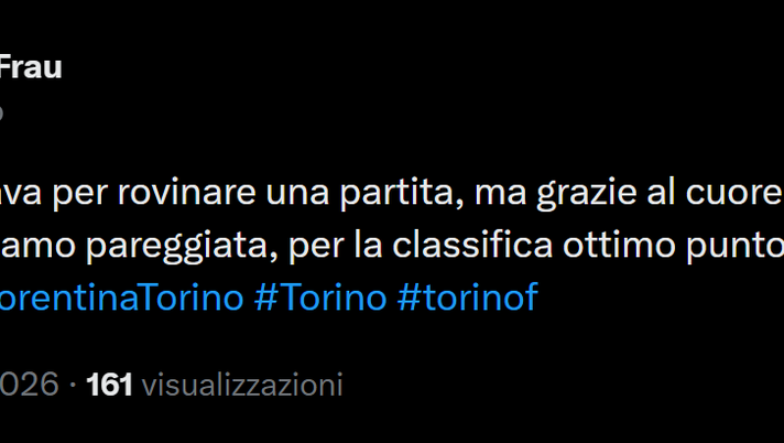 Fiorentina-Torino 2-2, le reazioni social: “Baroni salvato da Maripan?” - immagine 1