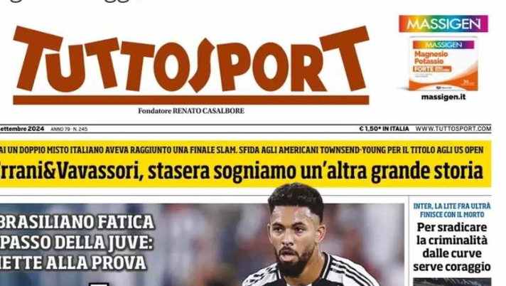 PRIMA PAGINA TUTTOSPORT OGGI: “Douglas lezioni di Motta. Il calendario di anticipi e posticipi” - immagine 1