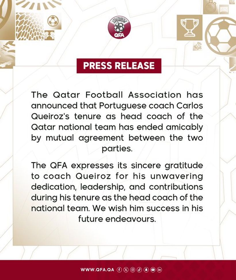 Ct solo per un anno: Queiroz lascia il Qatar un mese prima della Coppa d’Asia…- immagine 2