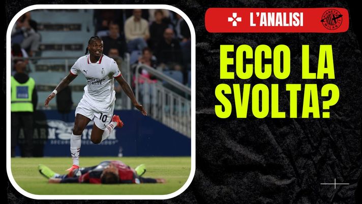 esultanza gol Rafael Leao AC Milan Cagliari-Milan 3-3 Serie A 2024-2025