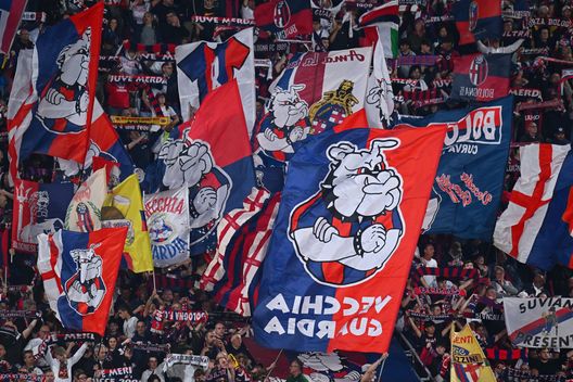 BOLOGNA, ITALIA - MAGGIO 04: Tifosi del Bologna pronti a sostenere la squadra in questa finale storica (Foto di Alessandro Sabattini/Getty Images) Tifosi Bologna