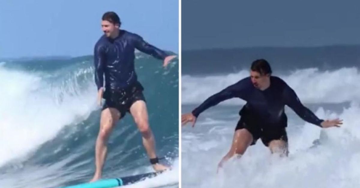 milan ibrahimovic cavalca le onde fa surf e diventa virale video