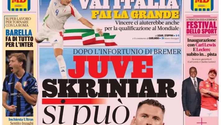 PRIMA PAGINA GAZZETTA DELLO SPORT OGGI: “Inzaghi al rinnovo, ci metto la firma”