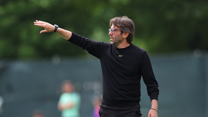 MILAN, ITALY - MAY 04: Federico Guidi Head Coach of Milan U20 gestures during the Primavera 1 match between AC Milan U20 and Udinese U20 at Vismara PUMA House of Football on May 04, 2025 in Milan, Italy. (Photo by Francesco Scaccianoce/AC Milan via Getty Images) Guidi