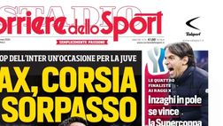LA PRIMA PAGINA DEL CORRIERE DELLO SPORT: “Max, corsia di sorpasso”