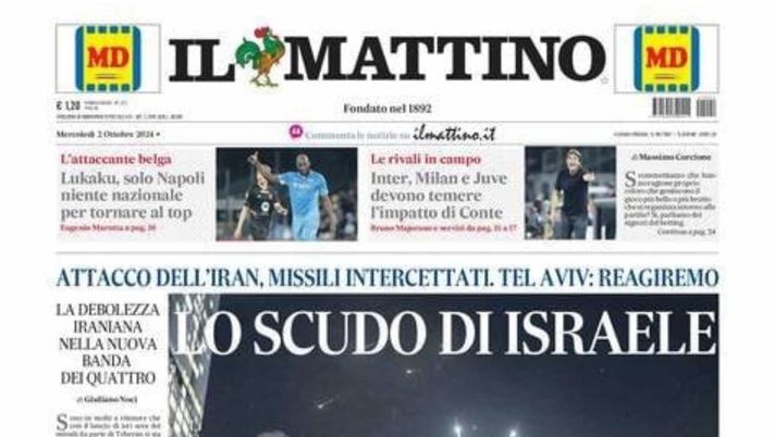 prima pagina il mattino oggi