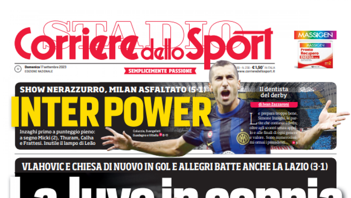 EDICOLA CDS – Inter power: show dei nerazzurri, Milan asfaltato - immagine 1