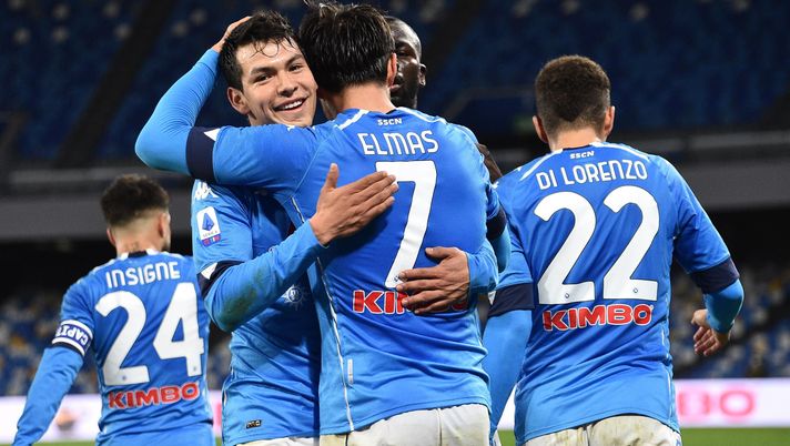 NAPLES, ITALY - JANUARY 31: Eljif Elmas of Napoli celebrates after scoring the first goal of Napoli during the Serie A match between SSC Napoli and Parma Calcio at Stadio Diego Armando Maradona on January 31, 2021 in Naples, Italy. (Photo by SSC NAPOLI/SSC NAPOLI via Getty Images) Napoli, Elmas e Anguissa rientrati dalle Nazionali. Terapie per Ounas e Malcuit - immagine 1