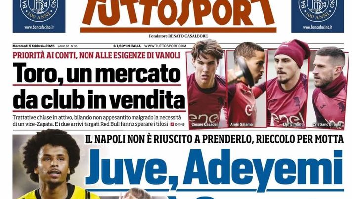 prima pagina tuttosport oggi