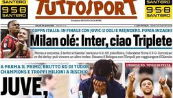 PRIMA PAGINA TUTTOSPORT OGGI: “Milan olé: Inter, ciao Triplete”
