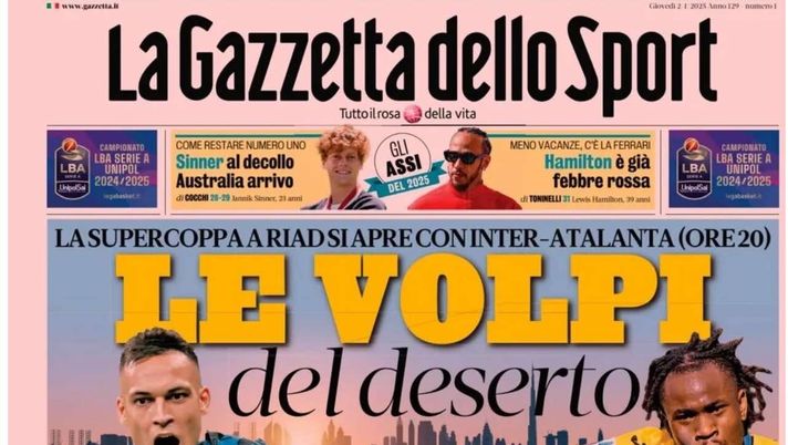 PRIMA PAGINA GAZZETTA DELLO SPORT OGGI: “Inzaghi e Gasp il meglio che c’è” PRIMA PAGINA GAZZETTA DELLO SPORT OGGI: “Inzaghi al rinnovo, ci metto la firma”