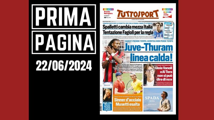 Prima pagina Tuttosport: Europei, Spalletti cambia mezza Italia