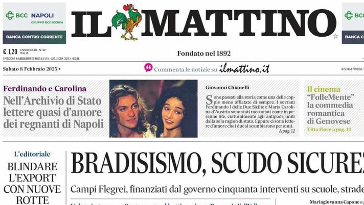 prima pagina il mattino oggi