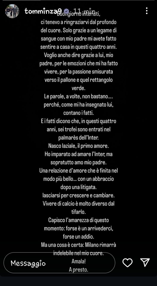 Il figlio di Inzaghi: “Interisti, capisco l’amarezza. Forse è un arrivederci. Contano i fatti e…”- immagine 3