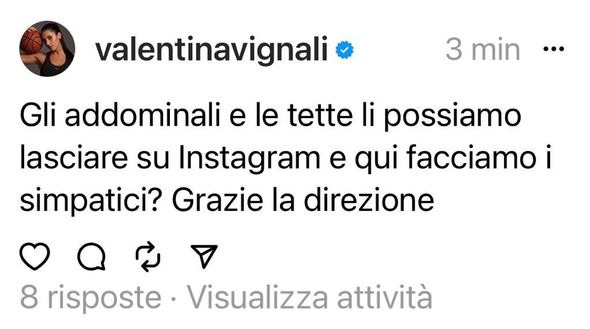 Valentina Vignali scatenata su Threads: “Gli addominali e le tette li possiamo lasciare su Instagram?”- immagine 3