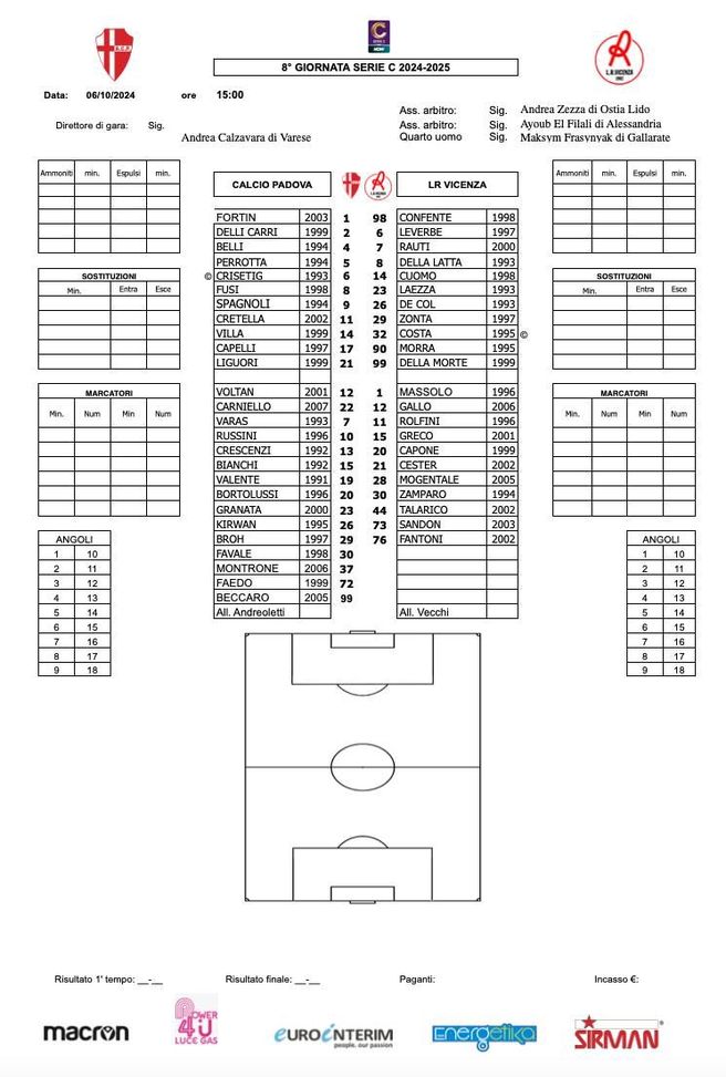 FINALE | PADOVA-VICENZA 1-0 (46′ p.t. Liguori) - immagine 2