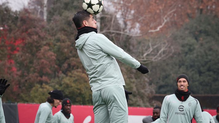 CAIRATE, ITALY - DECEMBER 10: Alvaro Morata of AC Milan in action during the UEFA Champions League 2024/25 League Phase MD6 training session at Milanello on December 10, 2024 in Cairate, Italy. (Photo by Claudio Villa/AC Milan via Getty Images) Expected Goals: Morata deve migliorare - immagine 1
