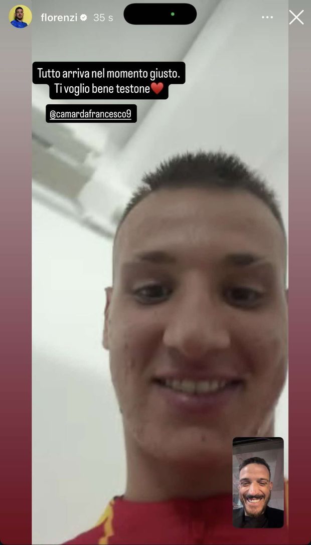 Florenzi a Camarda: “Tutto arriva nel momento giusto. Ti voglio bene testone”- immagine 2
