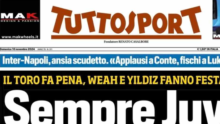 PRIMA PAGINA TUTTOSPORT OGGI: “Inter-Napoli, ansia scudetto” - immagine 1