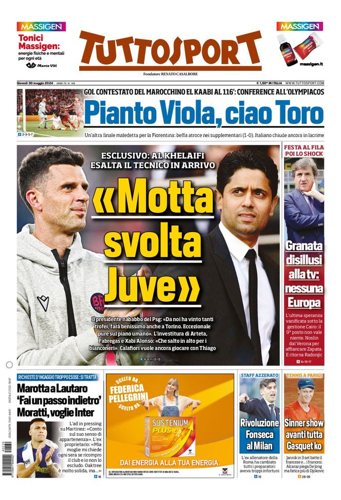 Prima Pagina Tuttosport 30 maggio