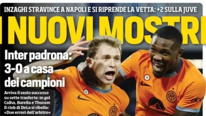 EDICOLA / CdS: Nuovi mostri. Inter padrona, tre a zero a casa dei campioni - immagine 1