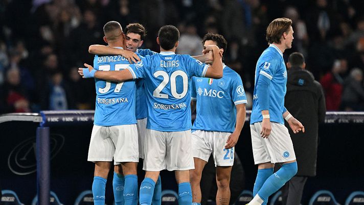 NAPLES, ITALY - JANUARY 31: Miguel Gutierrez of SSC Napoli celebrates after scoring his side second goal during the Serie A match between SSC Napoli and ACF Fiorentina at Stadio Diego Armando Maradona on January 31, 2026 in Naples, Italy. (Photo by Francesco Pecoraro/Getty Images) Serie A, Napoli-Fiorentina 2-1: decidono Vergara e Gutierrez - immagine 1