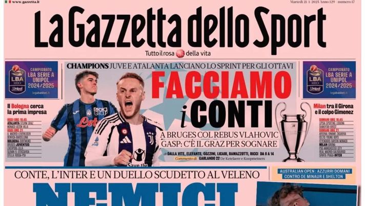 PRIMA PAGINA GAZZETTA DELLO SPORT OGGI: “Inzaghi al rinnovo, ci metto la firma”