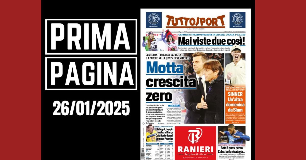 Prima pagina Tuttosport: “La Juventus di Motta, crescita zero”