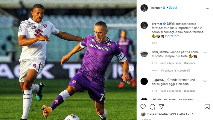 Torino, i giocatori sui social: “È più importante come si finisce di come si inizia” - immagine 1