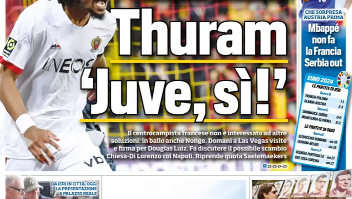 EDICOLA TS / Thuram “Juve, sì!”. Il Conte Day accende il Napoli EDICOLA TS / Thuram “Juve, sì!”. Il Conte Day accende il Napoli - immagine 1
