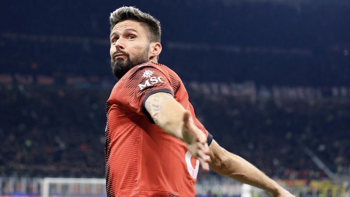 esultanza Olivier Giroud AC Milan Milan-PSG 2-1 Champions League 2023-2024