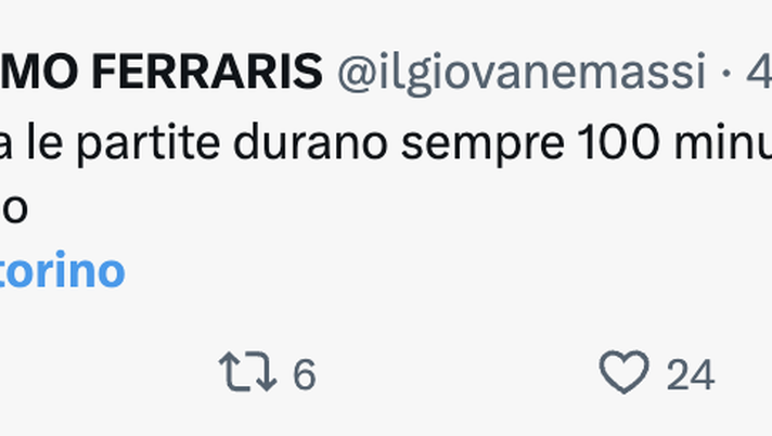 Lazio-Toro 3-3, le reazioni social: “A Roma la partite durano sempre 100 minuti” Lazio-Toro 3-3, le reazioni social: “A Roma la partite durano sempre 100 minuti” - immagine 1