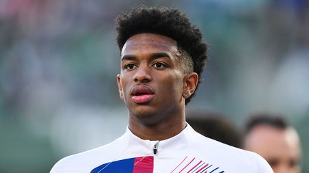 SEVILLE, SPAIN - JANUARY 21: Alejandro Balde of FC Barcelona looks on during the LaLiga EA Sports match between Real Betis and FC Barcelona at Estadio Benito Villamarin on January 21, 2024 in Seville, Spain. (Photo by David Ramos/Getty Images)