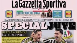 LA PRIMA PAGINA DELLA GAZZETTA DELLO SPORT: “Special Juve con la Roma, risale il Milan”