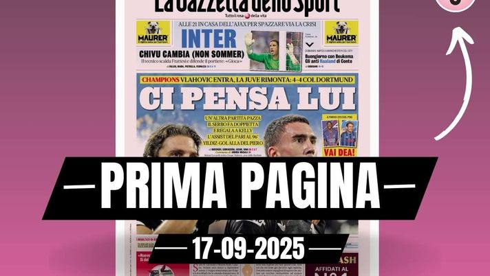 Prima pagina Gazzetta dello Sport: 'San Siro, accordo con Inter e Milan'