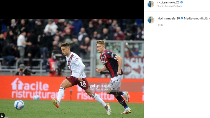 Toro, amarezza Ricci sui social: “Meritavamo di più”. E Ola Aina si fa vivo- immagine 1