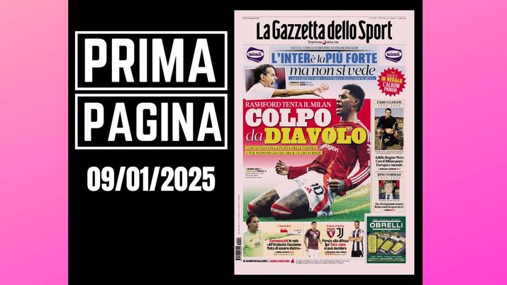 La Gazzetta dello Sport, la prima pagina di oggi, giovedì 9 gennaio 2025 La Gazzetta dello Sport