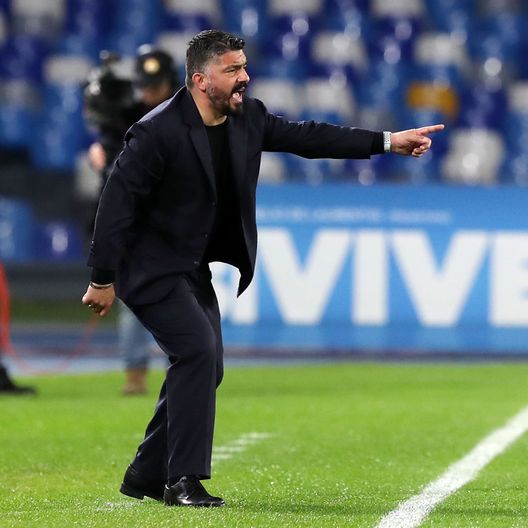 NAPLES, ITALY - FEBRUARY 29: Gennaro Gattuso SSC Napoli coach gestures during the Serie A match between SSC Napoli and Torino FC at Stadio San Paolo on February 29, 2020 in Naples, Italy. (Photo by Francesco Pecoraro/Getty Images)